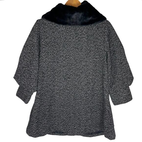 ANTHROPOLOGIE HAZEL Women’s Vintage Style Faux Fur Collar Pea Coat - Picture 5 of 6